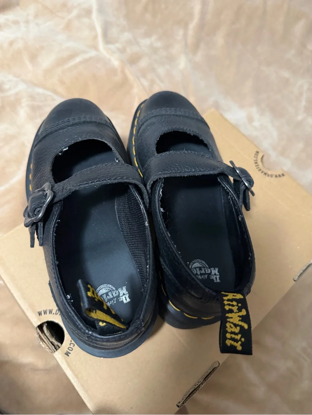 Dr. Martens Black Leather Addina Flower Mary Jane Platform Women’s 38/7
